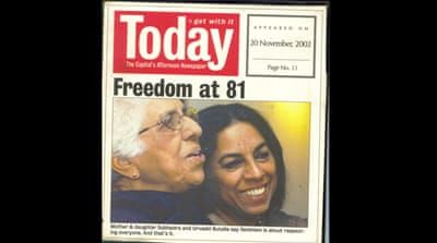 One of Urvashi’s favorite pictures, taken with her “Ma” Subhadra Butalia who she says was about 81 at the time and had just published a book called ‘The Gift of a Daughter’ [courtesy Urvashi Butalia]