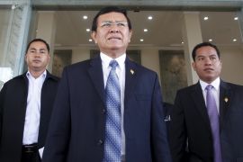 File photo of Kem Sokha, then vice president of the Cambodia National Rescue Party (CNRP) and the National Assembly, leaving the National Assembly in Phnom Penh