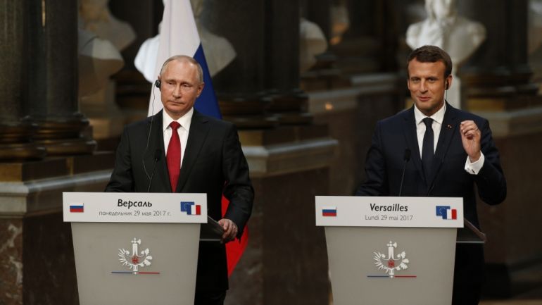 The details of a confidential call between Russian President Vladimir Putin (left) and French President Emmanuel Macron (right) have been revealed