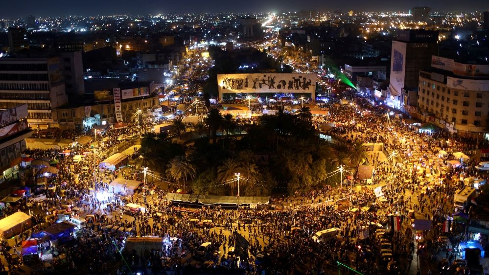 A general view of Tahrir square as demonstrators take part during the ongoing anti-government protests in Baghdad, Iraq November 5, 2019. REUTERS/Ahmed Jadallah TPX IMAGES OF THE DAY