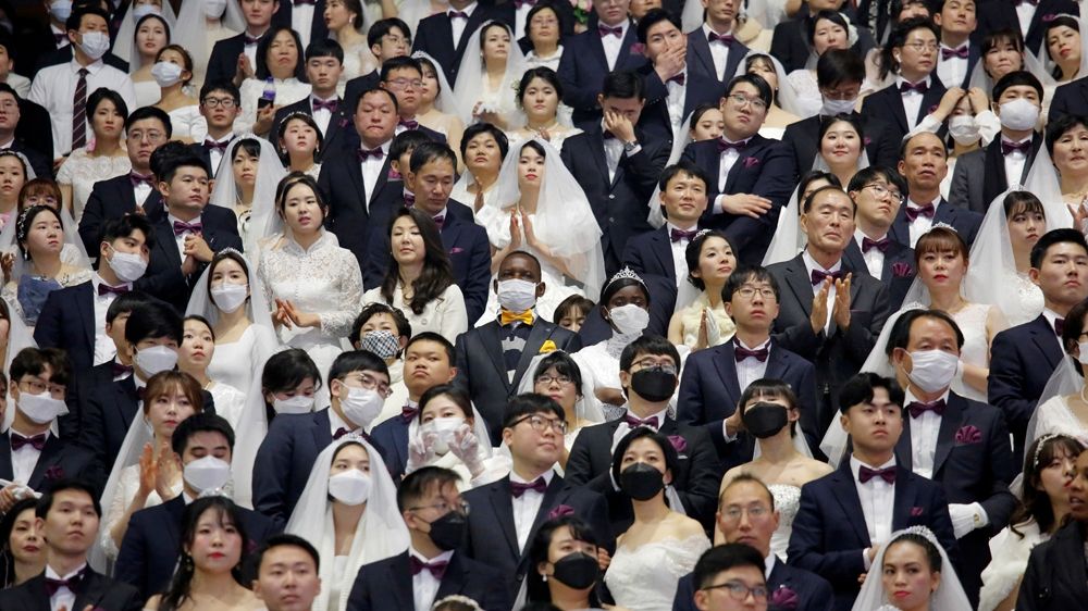 The Unification Church regularly holds mass weddings for its followers