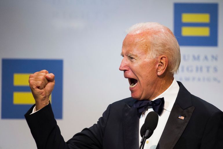 Biden publicly voiced his support for same-sex marriage and equal access to spousal benefits for same-sex couples in 2012 when serving as vice president