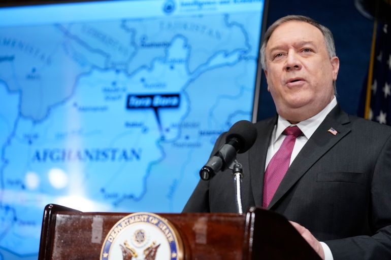 Secretary of State Mike Pompeo speaks at the National Press Club in Washington, DC