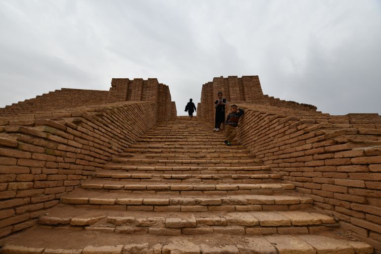 The stairs leading to the top of the Ziggurat temple