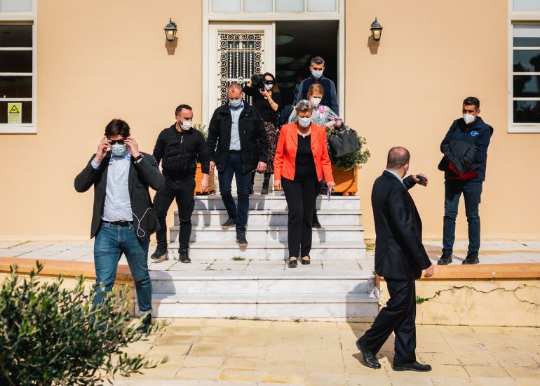 Ylva Johansson (in orange), European Commissioner for Home Affairs, has called for a “swift and thorough” investigation into allegations of pushbacks