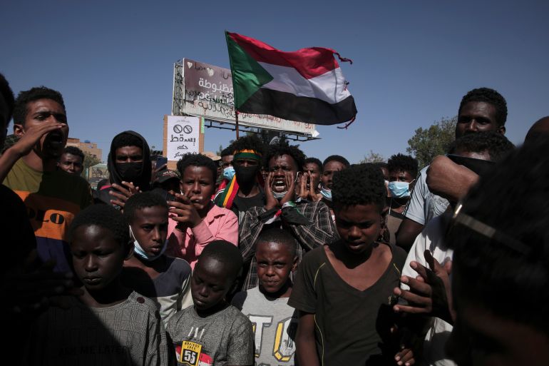Thousands of protesters take to the streets to renew their demand for a civilian government in the Sudanese capital Khartoum