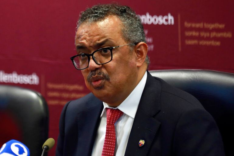 WHO director general speaks at a press conference