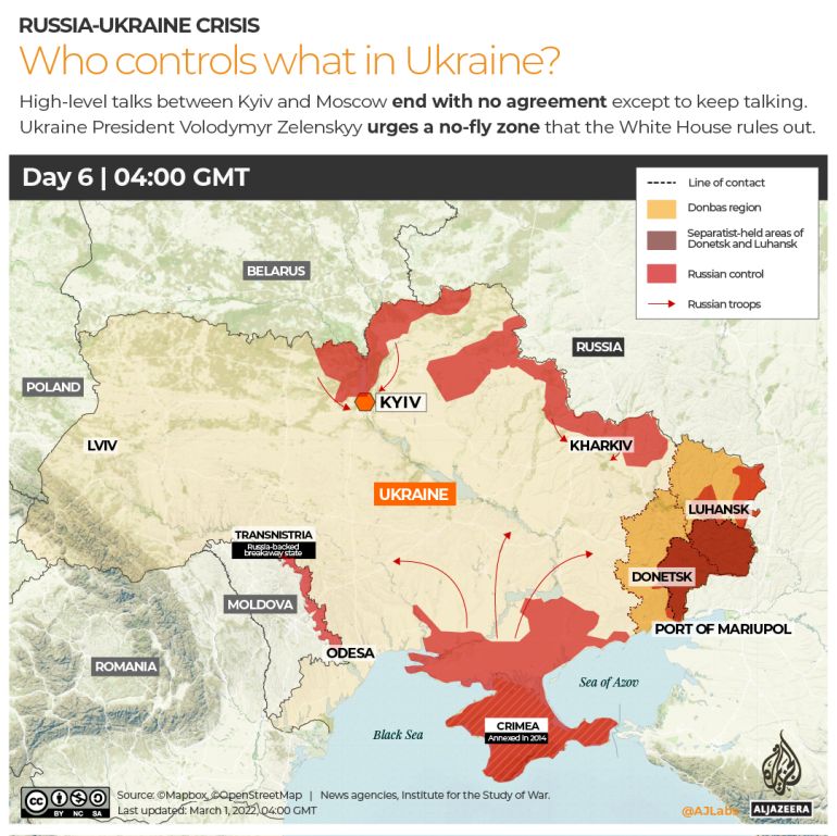 INTERACTIVE Russia-Ukraine map Who controls what in Ukraine DAY 6