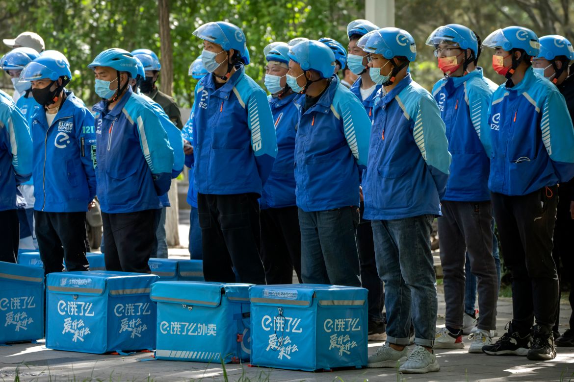 Delivery drivers wearing face masks