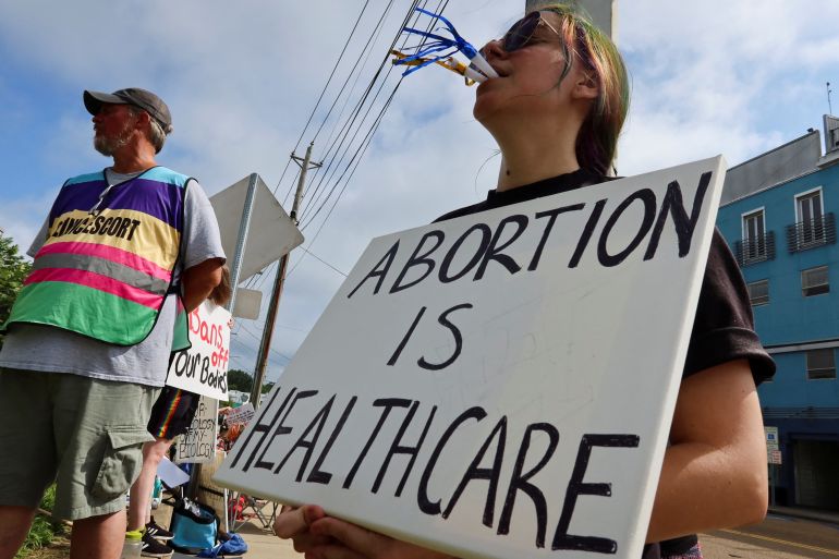 Pro-abortion rights protest in Jackson, Mississippi.