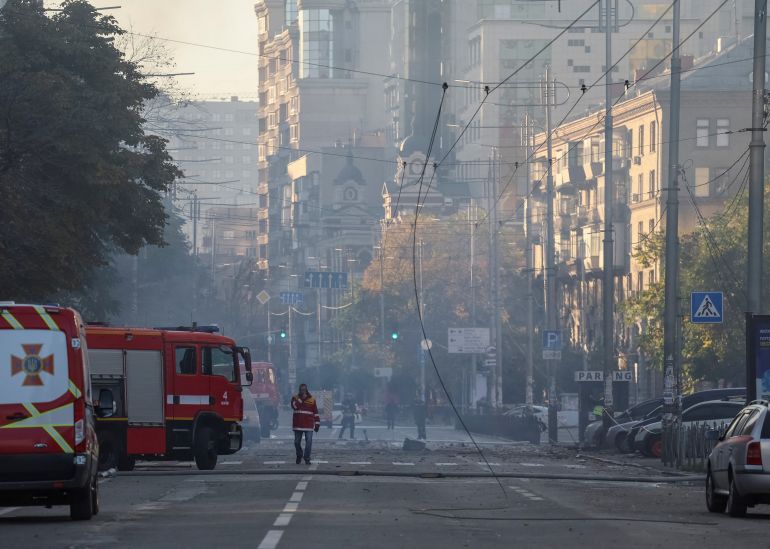 Kyiv was hit by a number of explosions on Monday, which local officials said were carried out by drones