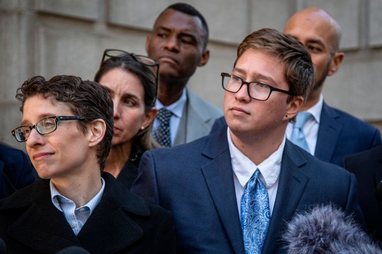 Drew Adams and his attorney Tara Borelli
