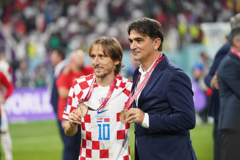 Modric with Croatia coach Zlatko Dalic