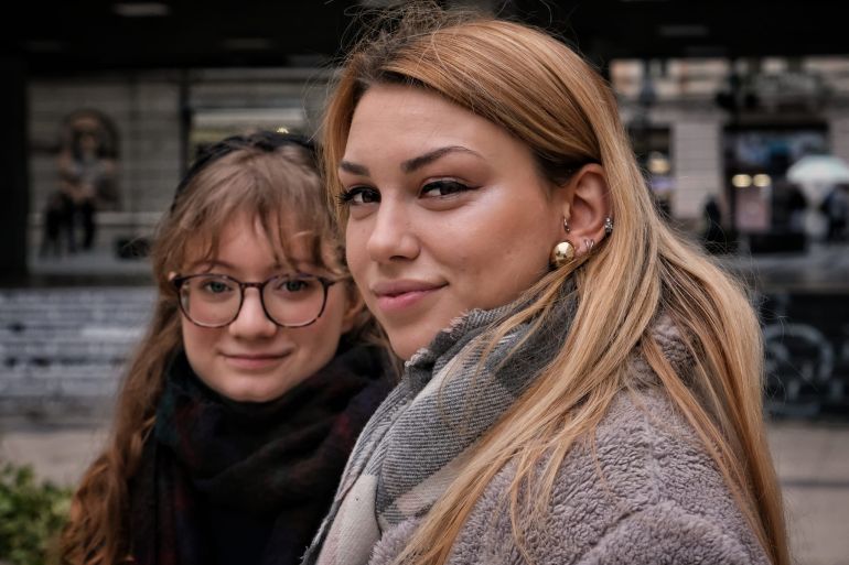 Branka Blizanac, left, and Jelena Riznić are founders of Ženska solidarnost, a collective demonstrating for women’s rights in Serbia