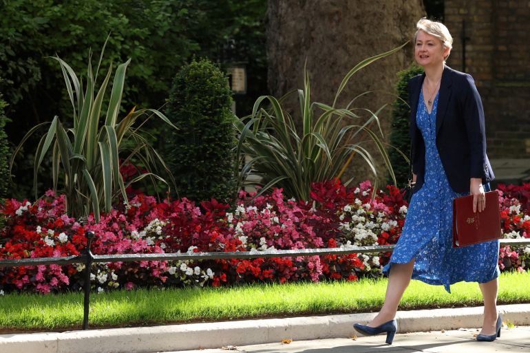 Britain's Home Secretary Yvette Cooper attends a cabinet meeting at 10 Downing Street in London, Britain, August 6, 2024. REUTERS/Mina Kim