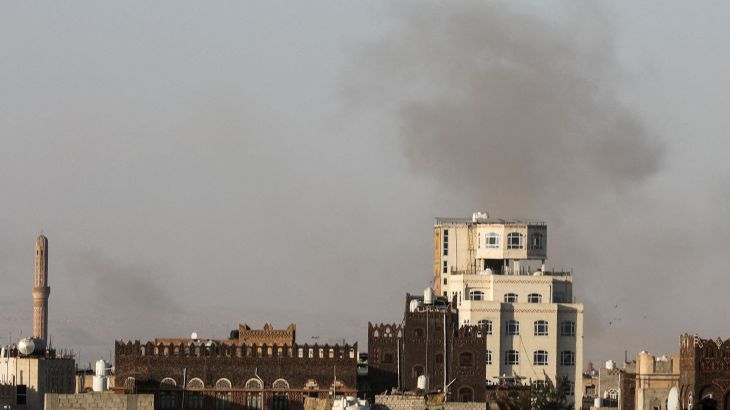Smoke rises after Israeli strikes near Sanaa airport, in Sanaa, Yemen, December 26, 2024