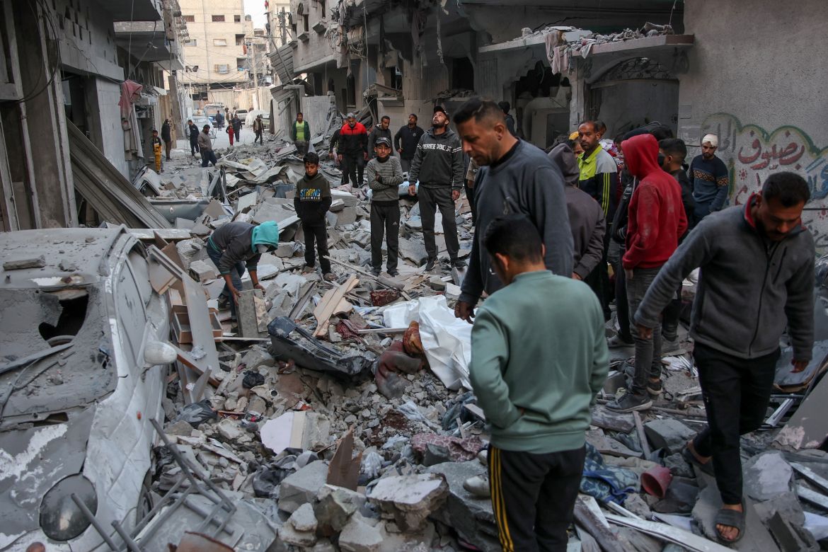 Israeli strike in Nuseirat in the central Gaza Strip