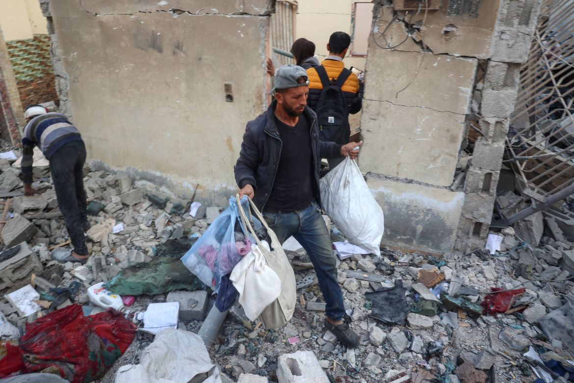 Israeli strike in Nuseirat in the central Gaza Strip