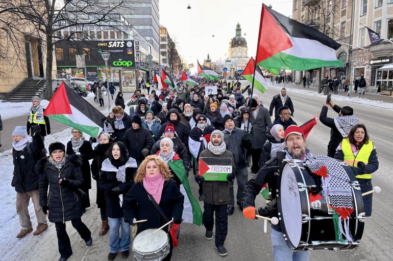 Demonstration in support of Palestine in Sweden