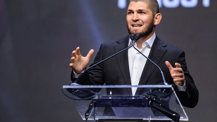 Former Russian mixed martial arts (MMA) fighter and UFC lightweight titleholder Khabib Nurmagomedov .