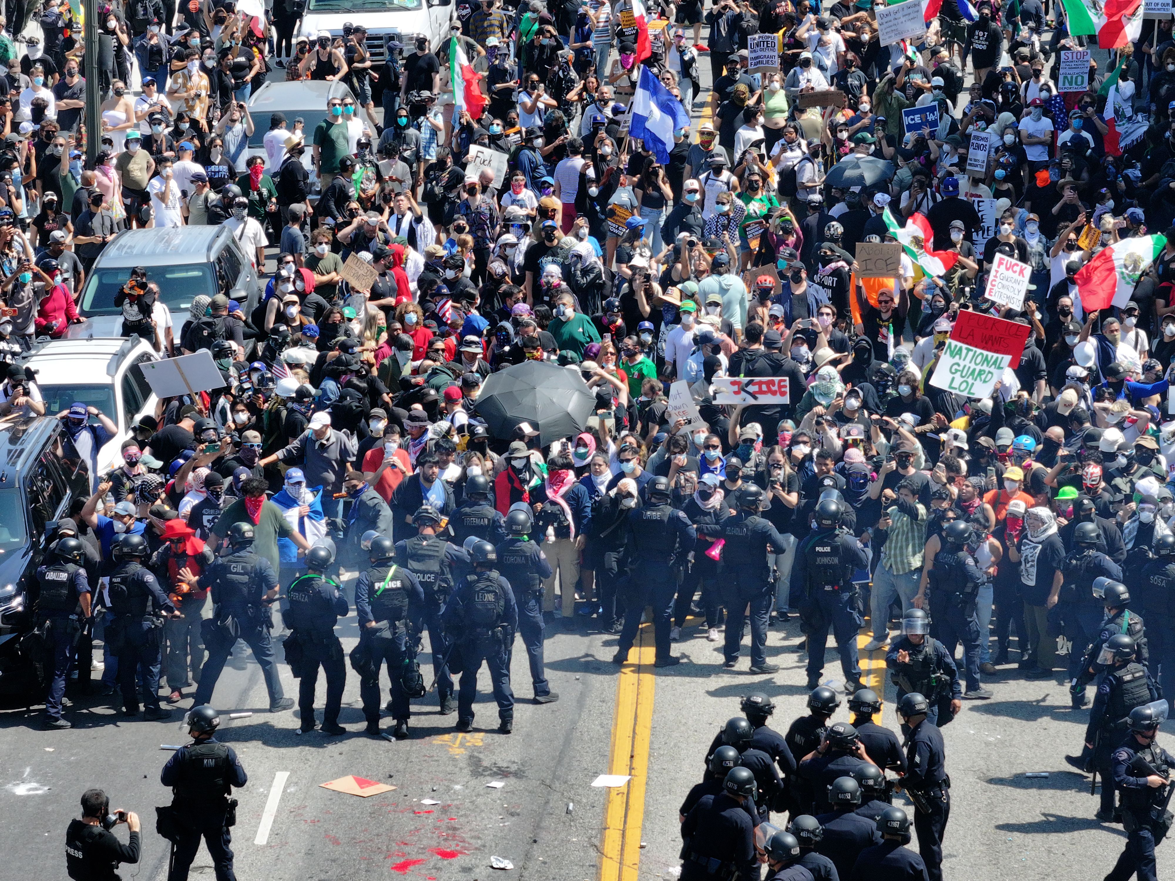 Protests intensify in Los Angeles as National Guard troops deploy
