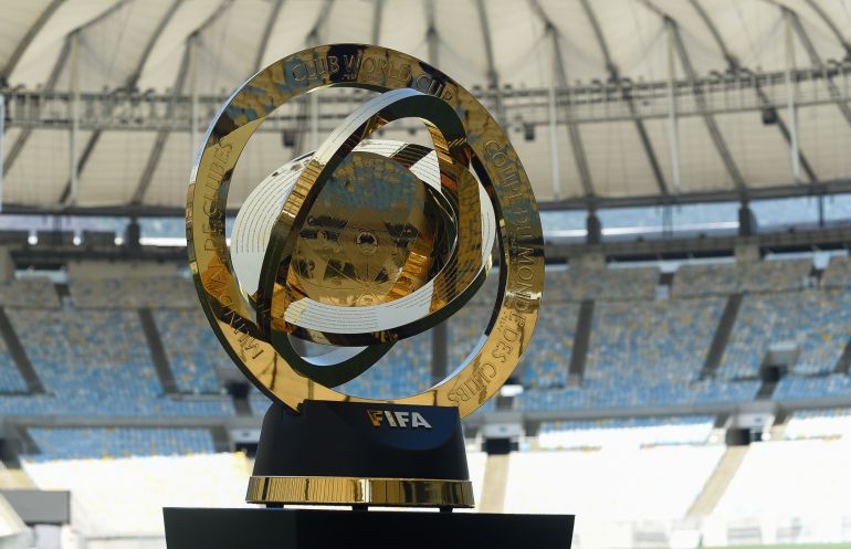The prize all 32 teams are playing for: the FIFA Club World Cup 2025 trophy