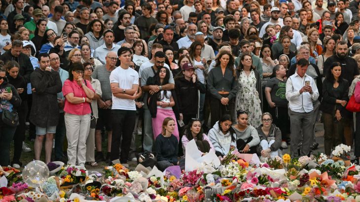 Mourners gather at a tribute at the Bondi Pavillion