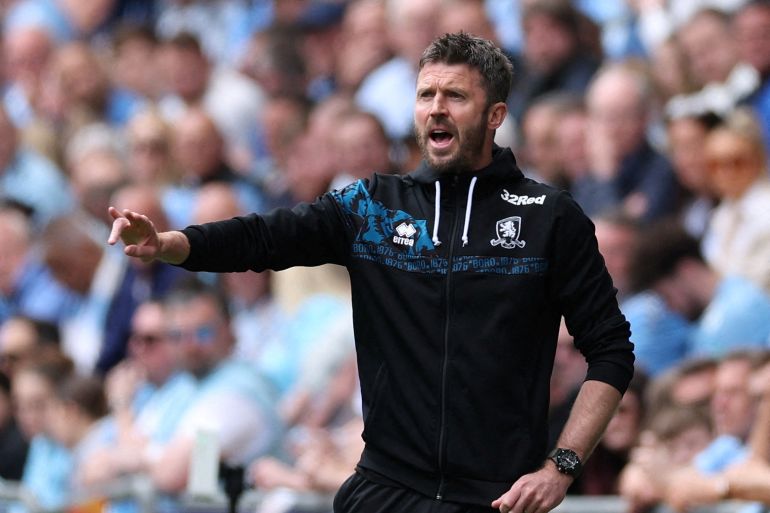Michael Carrick reacts.