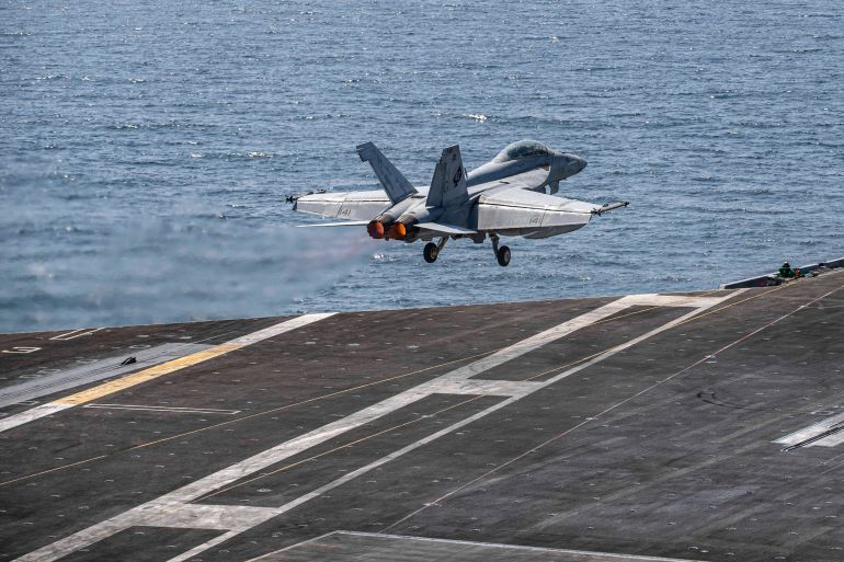 Fighter jet taking off