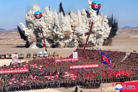 a groundbreaking ceremony marking the start of a regional development policy-oriented construction in Unnyul County, South Hwanghae Province.