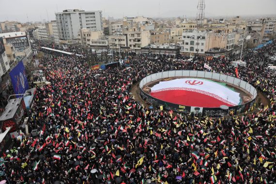 Thousands march for Palestine during al-Quds Day.