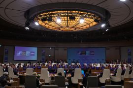 epa13097390 World leaders gather for meeting of the North Atlantic Council at the level of Heads of State and Government during the 2026 NATO summit in Ankara,