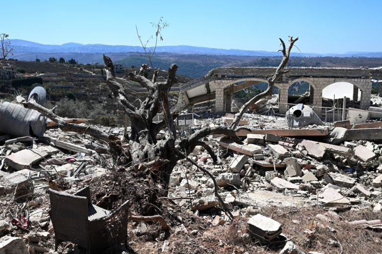 A photograph shows the damage in Zawtar al-Gharbiya on July 28, 2026, as residents return to inspect their homes after the Lebanese army deployed to the southern village last week as part of a framework deal reached with Israel